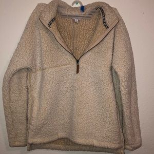 comfy off white fur sweatshirt